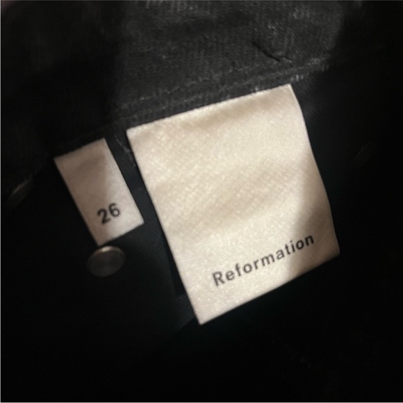 Reformation Black Seamed Ankle Cropped Skinny Jeans NWOT - Picture 5 of 5